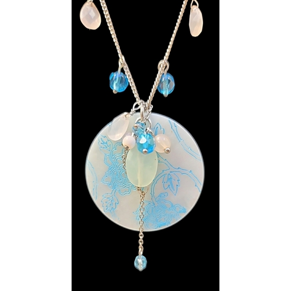 Lia Sophia Blue Disc Necklace - Picture 2 of 6